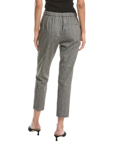 Theory Treeca Pull On Linen-blend Pant In Gray