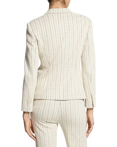 Theory Shrunken Three-button Blazer In Striped Crepe Jersey In Neutral