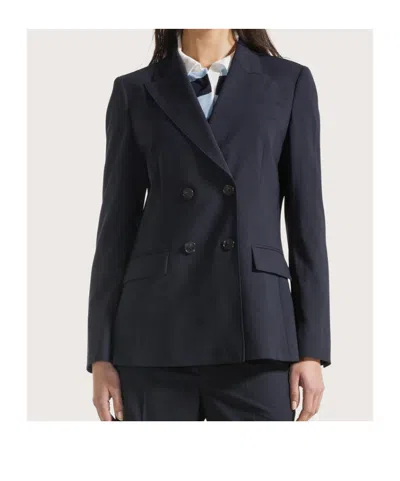 Seventy Double-breasted Jacket In Stretch Cool Wool In Blue
