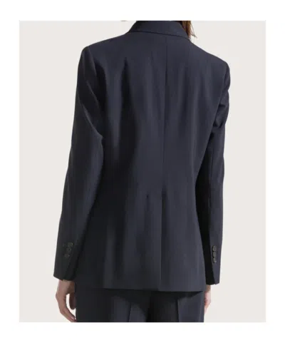 Seventy Double-breasted Jacket In Stretch Cool Wool In Blue