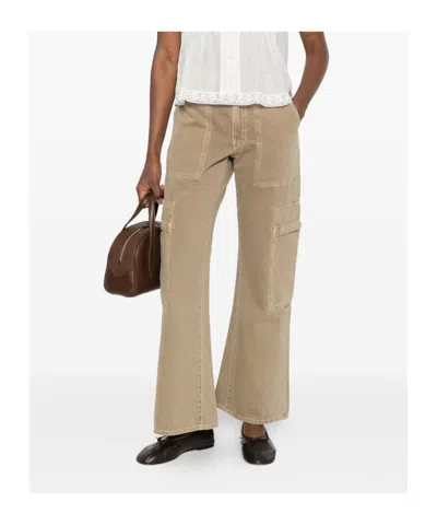 Agolde Belt Loop Jeans In Brown