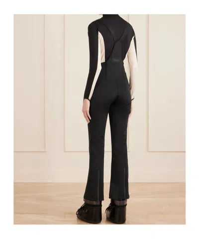 Mackage Gia Bonded Fleece-backed Techno Jersey Salopettes In Black