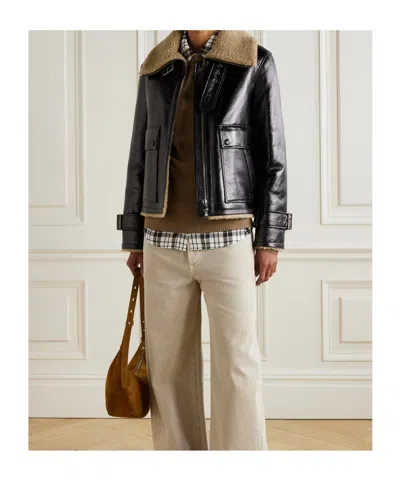 Veronica Beard Danika Genuine Shearling Jacket In Black