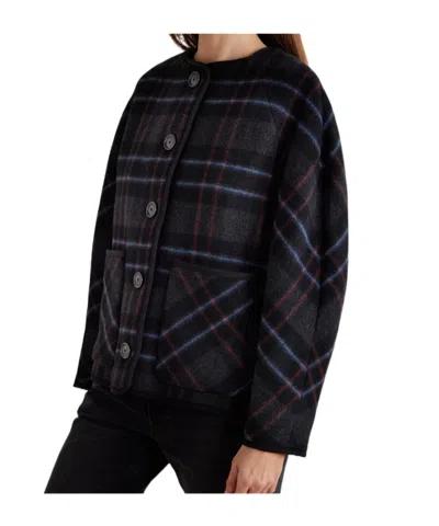 Veronica Beard Martine Plaid Wool Blend Dickey Scarf Coat In Multi