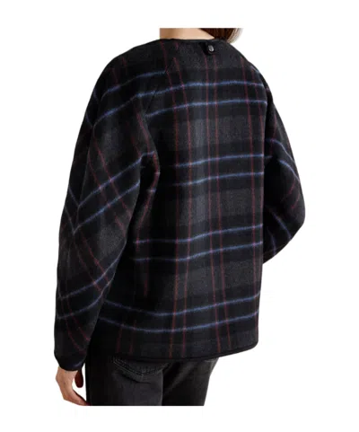 Veronica Beard Martine Plaid Wool Blend Dickey Scarf Coat In Multi