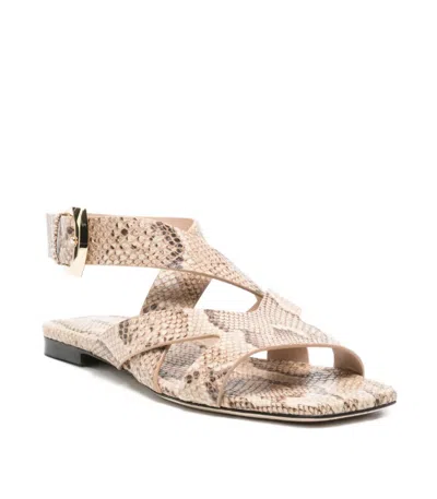Stuart Weitzman Patterned Flat Sandals In Neutral