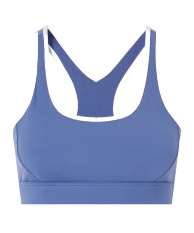 Varley Womens Bijou Blue Freesoft Selma Scoop-neck Sports Bra In Brown