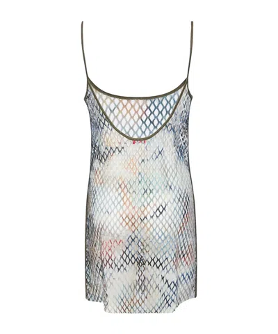 Diesel Mini Mesh Beach Dress With Open Back In Multi