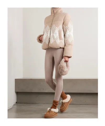 Varley Belinda Padded Fair Isle Knitted Jacket In Neutral