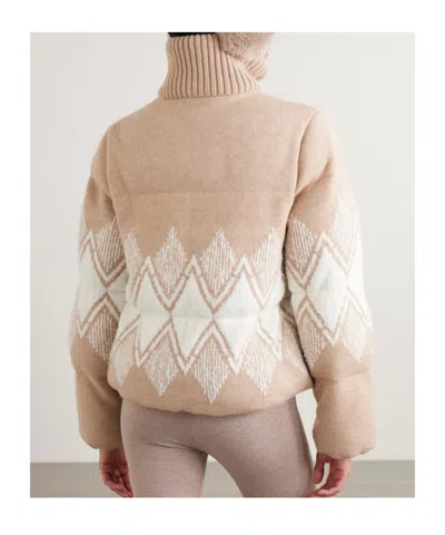 Varley Belinda Padded Fair Isle Knitted Jacket In Neutral