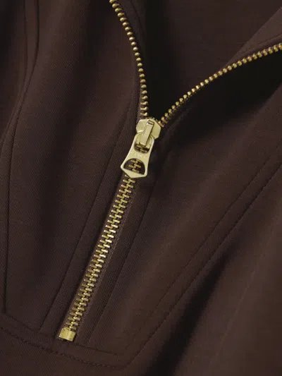 Varley Doublesoft Hawley Half-zip Sweatshirt In Brown