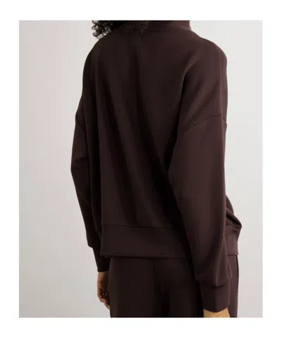 Varley Doublesoft Hawley Half-zip Sweatshirt In Brown