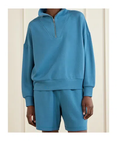 Varley Hawley Half-zip Sweatshirt In Blue