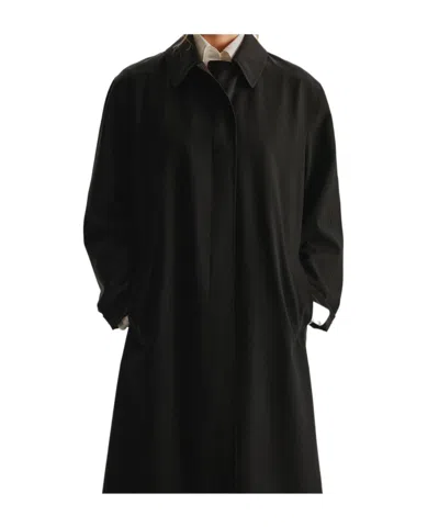 The Row Long-sleeved Coat In Black