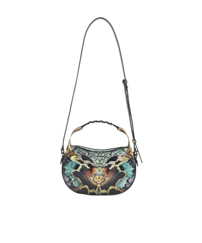Alexander Mcqueen Mcqueen Mini Wishbone Snakeskin Embossed Leather Top Handle Bag In Multi