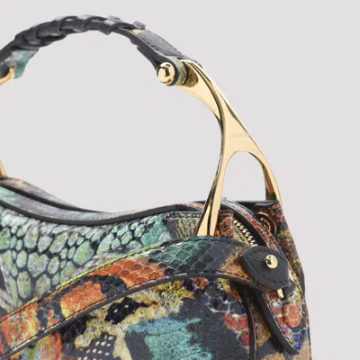 Alexander Mcqueen Mcqueen Mini Wishbone Snakeskin Embossed Leather Top Handle Bag In Multi