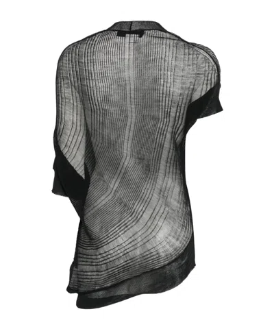Junya Watanabe Asymmetric Mesh T-shirt In Gray