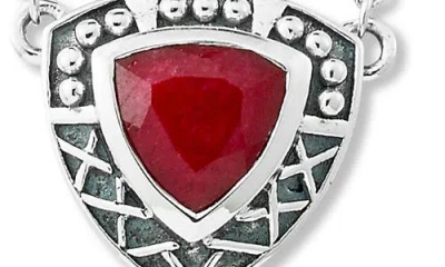 Samuel B. Silver 1.78 Ct. Tw. Ruby Necklace In Red
