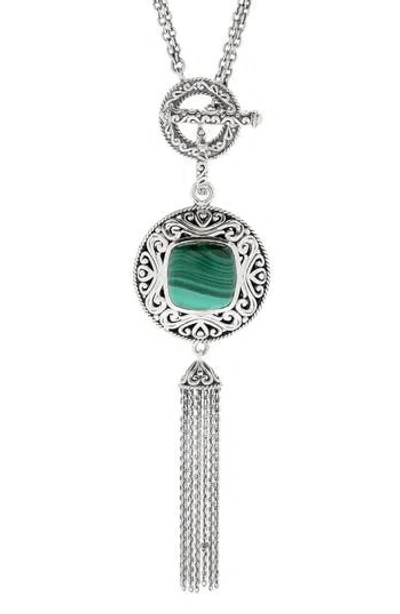 Samuel B. Silver Malachite Necklace In Metallic