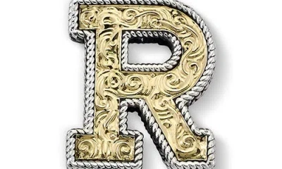 Samuel B. Two-tone Initial Pendant In Metallic