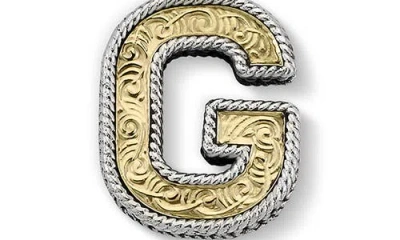 Samuel B. Two-tone Initial Pendant In Metallic