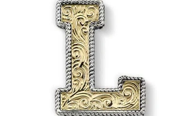 Samuel B. Two-tone Initial Pendant In Metallic