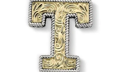 Samuel B. Two-tone Initial Pendant In White