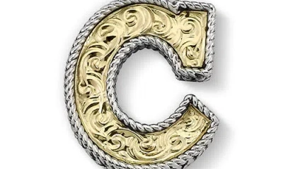 Samuel B. Two-tone Initial Pendant In Metallic