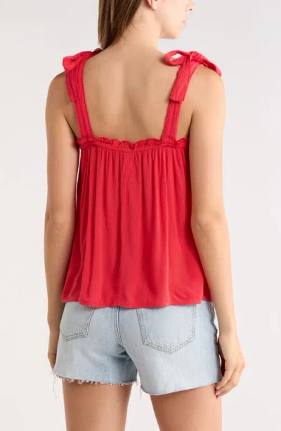 Abound Shoulder Tie Boho Cami In Red