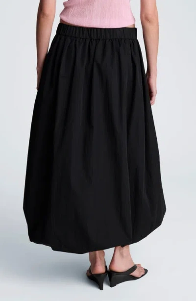 Kenneth Cole Poplin Pull On Bubble Maxi Skirt In Black