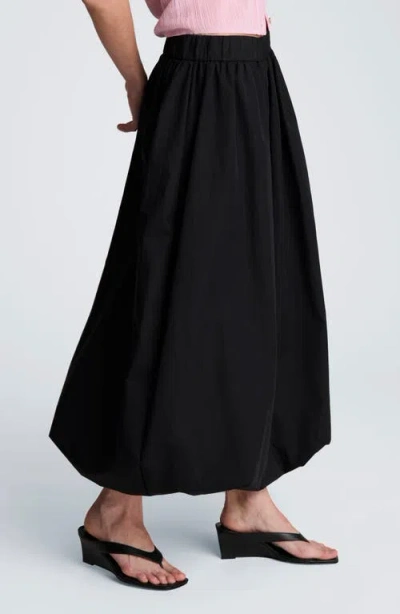 Kenneth Cole Poplin Pull On Bubble Maxi Skirt In Black