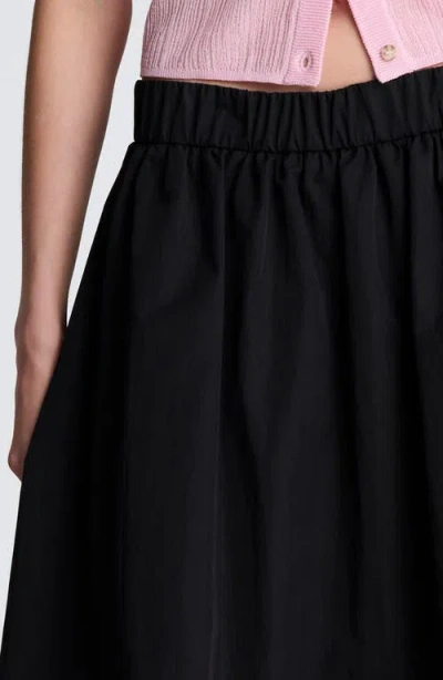 Kenneth Cole Poplin Pull On Bubble Maxi Skirt In Black
