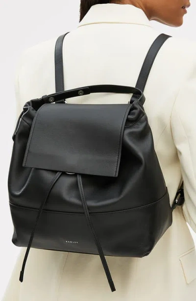 Radley London The Portobello Medium Drawstring Leather Backpack In Black