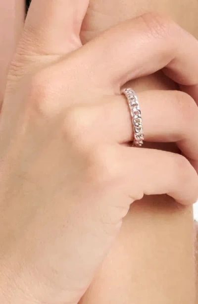 Devata Curb Chain Eternity Ring In Metallic