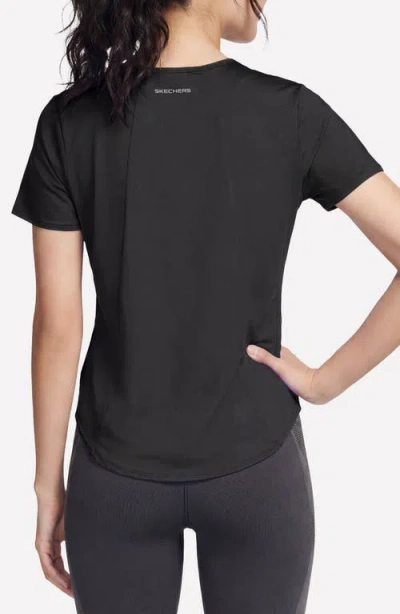 Skechers Stripe Peformance T-shirt In Black