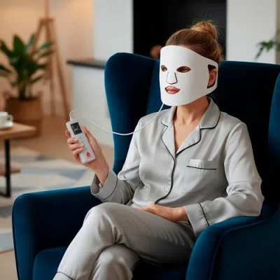 Pursonic Led Light Therapy Mask With Smart Controller In White