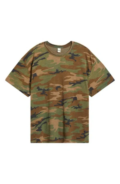 Elwood Slub Print Cotton Crewneck T-shirt In Multi
