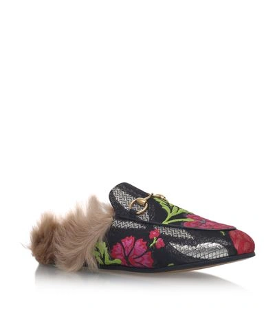 Shop Gucci Princetown Fur Slippers