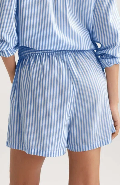 Tommy John Stripe High Waist Woven Sleep Shorts In Blue