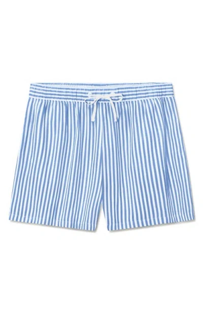 Tommy John Stripe High Waist Woven Sleep Shorts In Blue