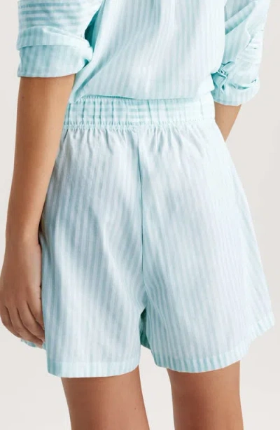 Tommy John Stripe High Waist Woven Sleep Shorts In Blue