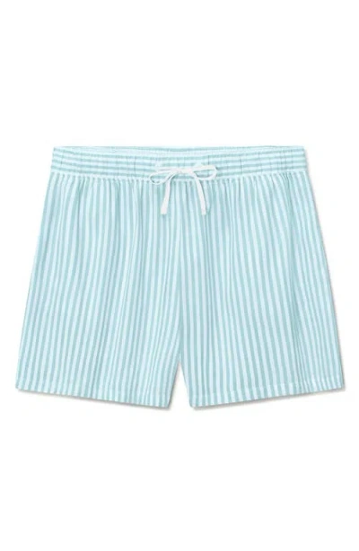 Tommy John Stripe High Waist Woven Sleep Shorts In Blue