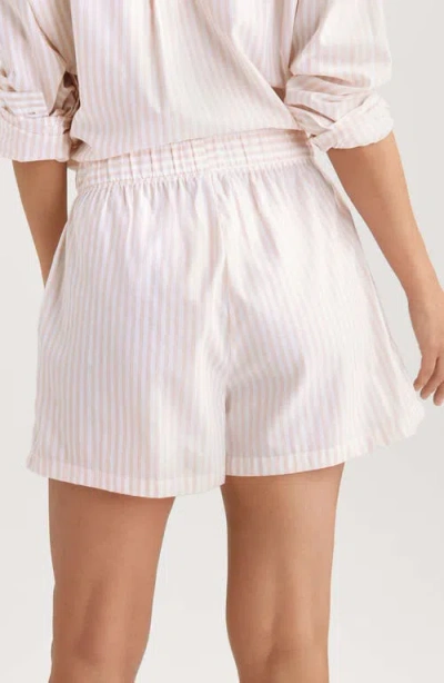 Tommy John Stripe High Waist Woven Sleep Shorts In Neutral