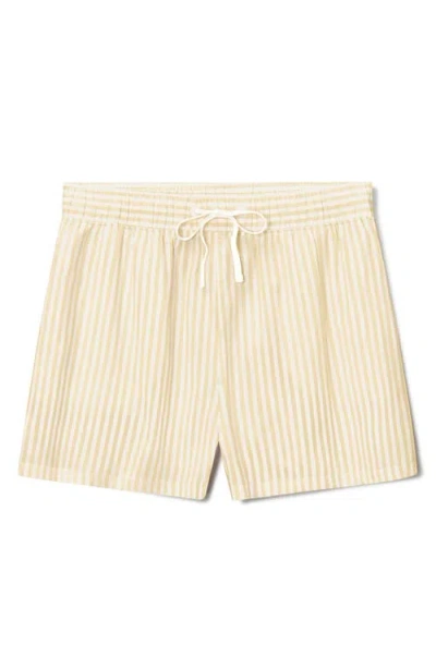 Tommy John Stripe High Waist Woven Sleep Shorts In Neutral