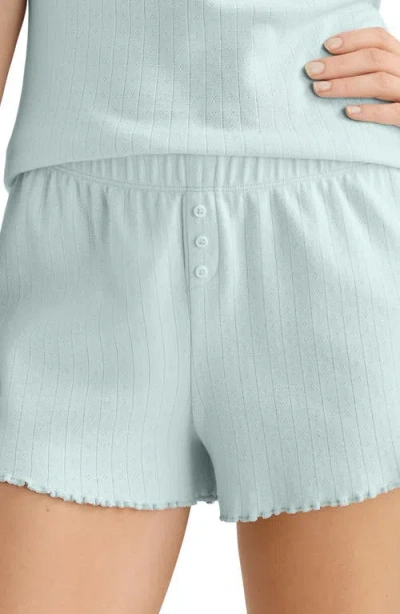 Tommy John Pointelle Rib Sleep Shorts In Blue