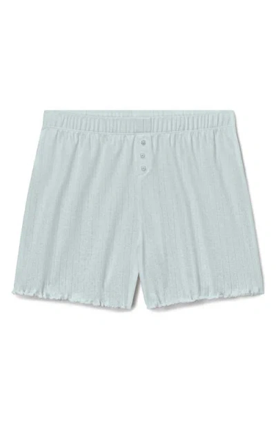 Tommy John Pointelle Rib Sleep Shorts In Blue
