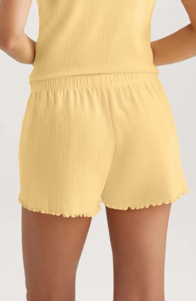 Tommy John Pointelle Rib Sleep Shorts In Yellow