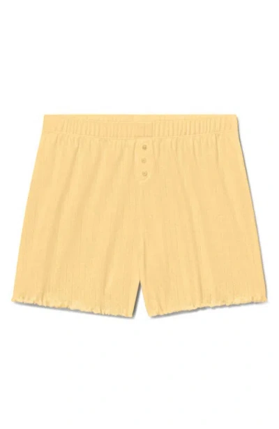 Tommy John Pointelle Rib Sleep Shorts In Yellow