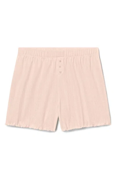 Tommy John Pointelle Rib Sleep Shorts In Pink