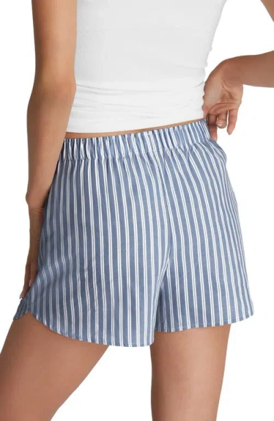 Tommy John Woven Lounge Boxer Shorts In Blue